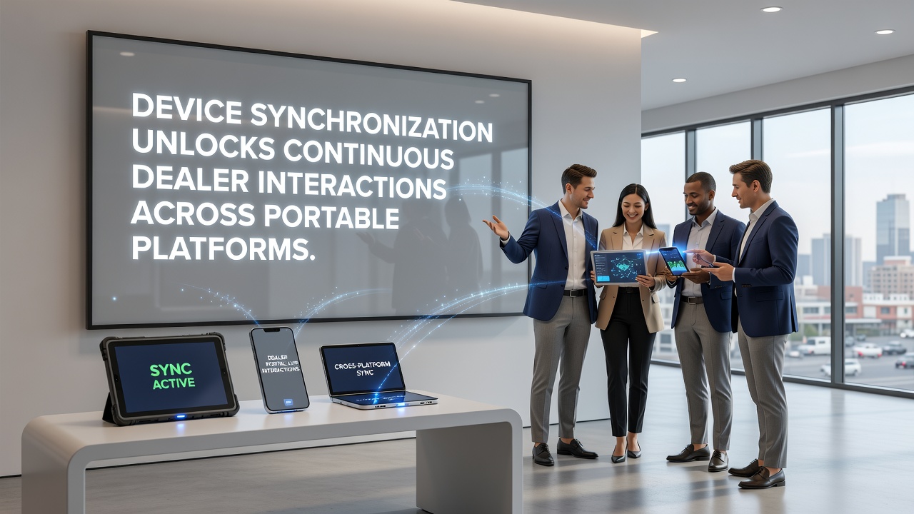 Live dealer interaction continuing across phone and tablet via synchronization