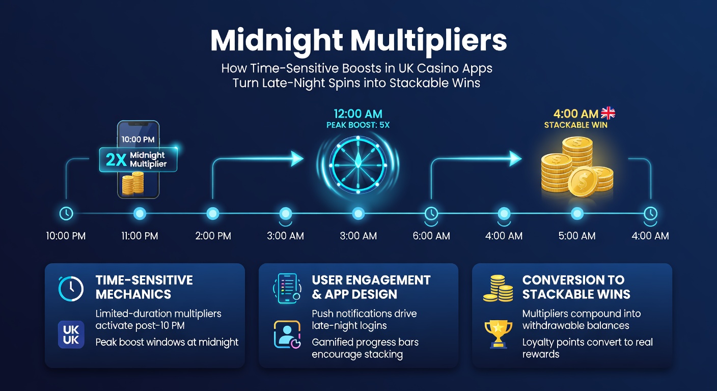 Graph illustrating stackable win growth from midnight multipliers in a UK casino app, showing exponential payout curves during peak late-night hours