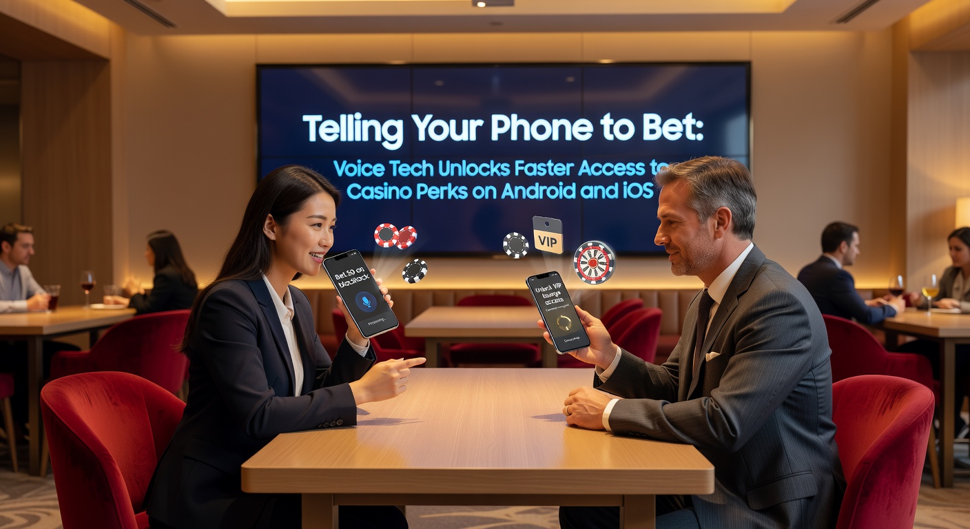 Close-up of a hand holding an iPhone with Siri voice interface active, showing casino perk activation on screen amid glowing betting icons