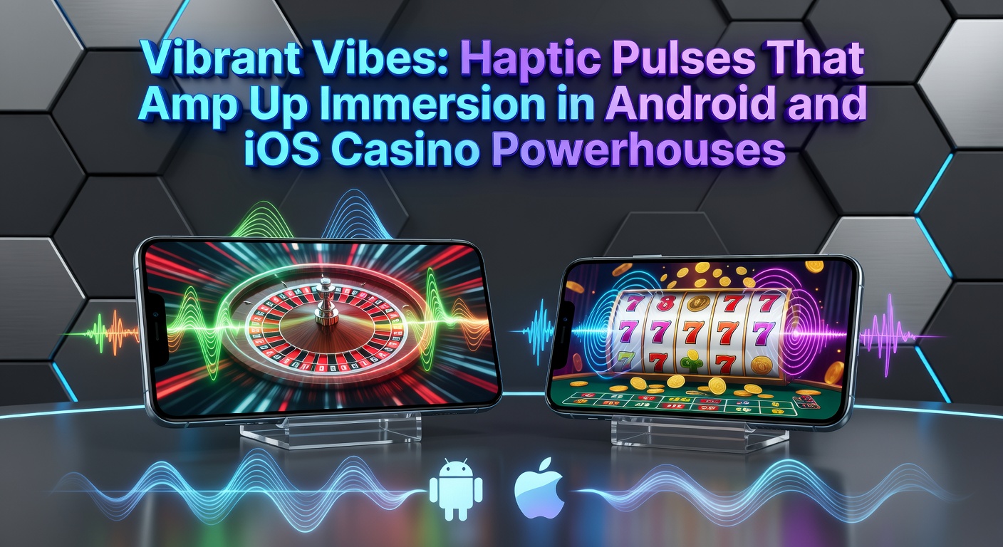 Player's hand holding an iPhone during a live casino roulette game, with glowing haptic pulse effects emanating from the device to illustrate enhanced sensory immersion